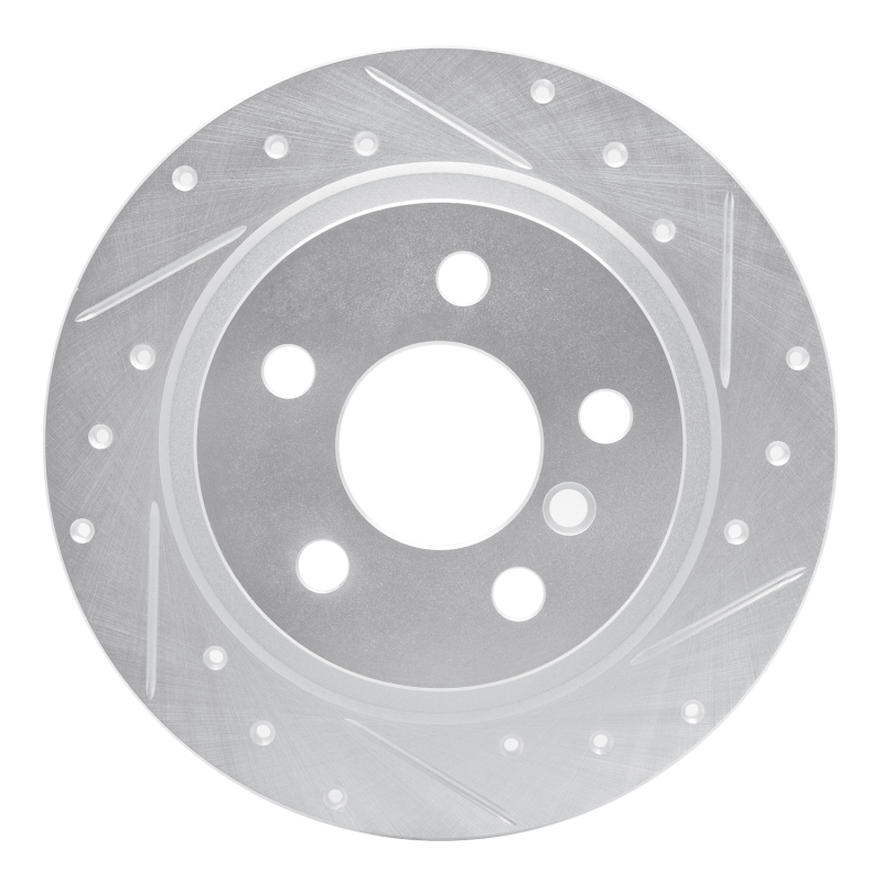 BMW 220i Brake Rotor (1) - Rear Right - R1 Concepts - Drilled & Slotted - Silver - `14-`25